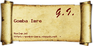 Gomba Imre névjegykártya
