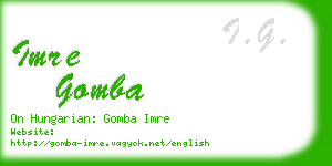 imre gomba business card